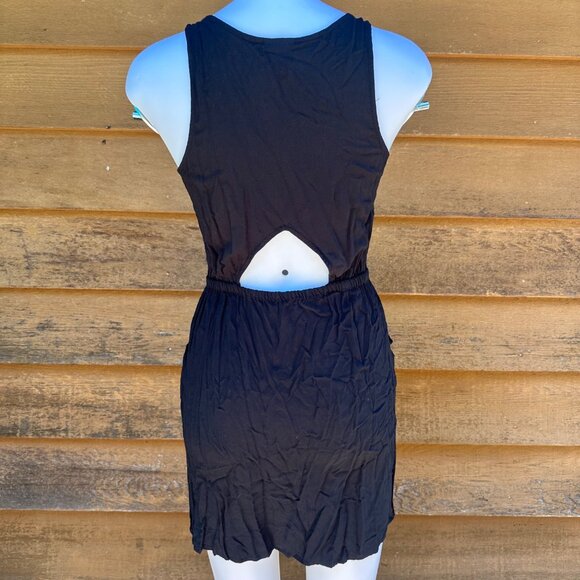Mossimo Little Black Dress Cutout Back Pockets Light weight Mini Tank Dress Size - Picture 8 of 10